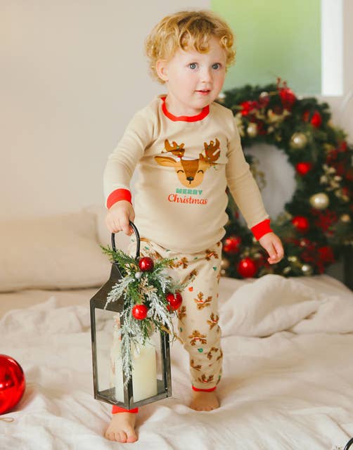 Reindeer Christmas Cotton Long Sleeve PJs