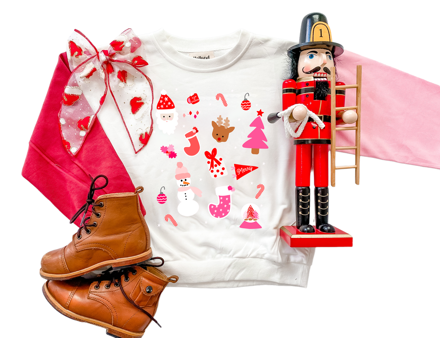 Kids Christmas Color Block Sweatshirt