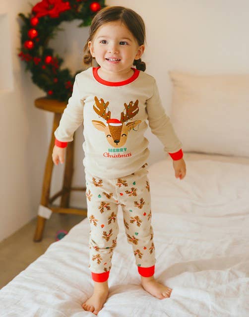Reindeer Christmas Cotton Long Sleeve PJs