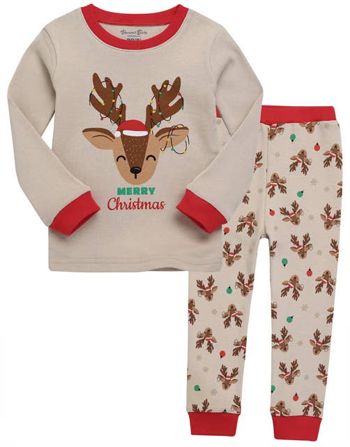 Reindeer Christmas Cotton Long Sleeve PJs