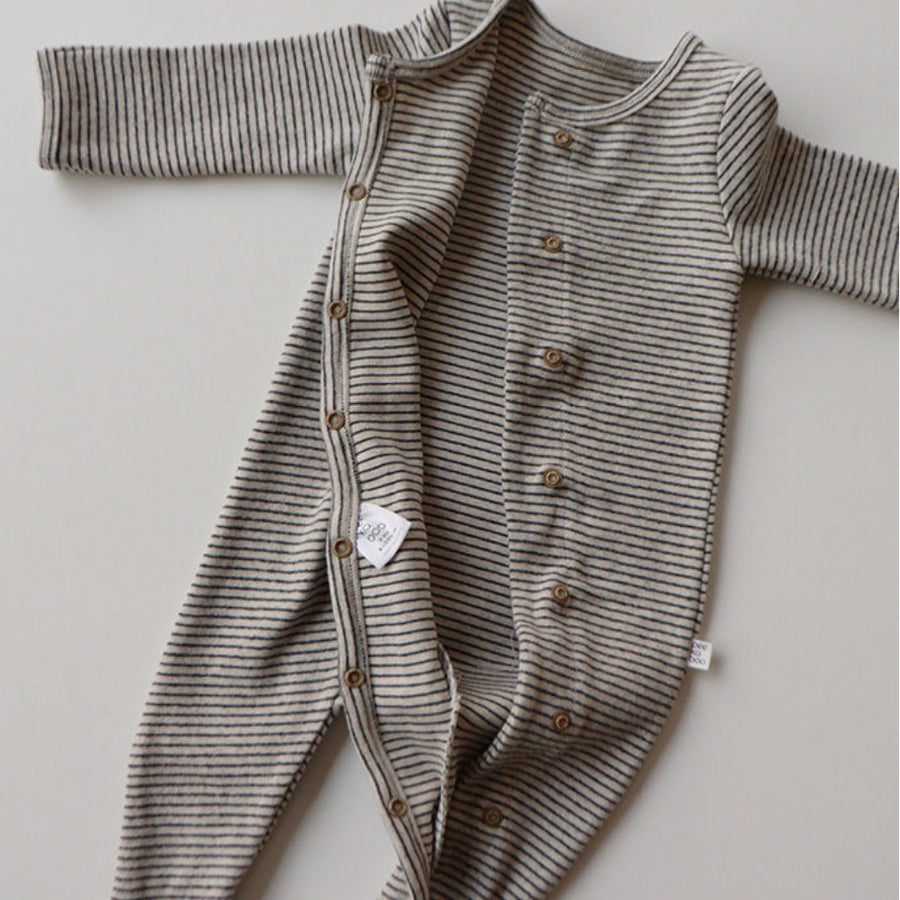 Mini Striped Baby Bodysuit with Hat
