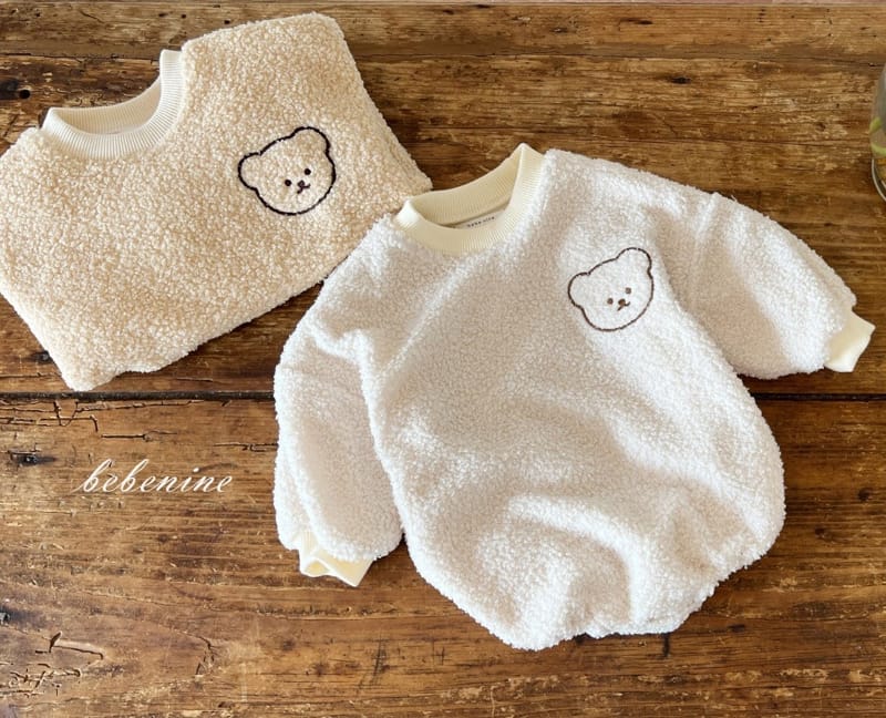 Sherpa Embroidered Bear Romper