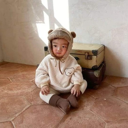 Sherpa Embroidered Bear Romper