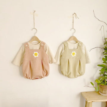 Baby Flower Overall Tee Set