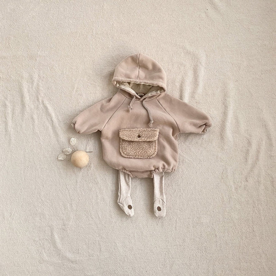 Teddy Pocket Hoodie Romper
