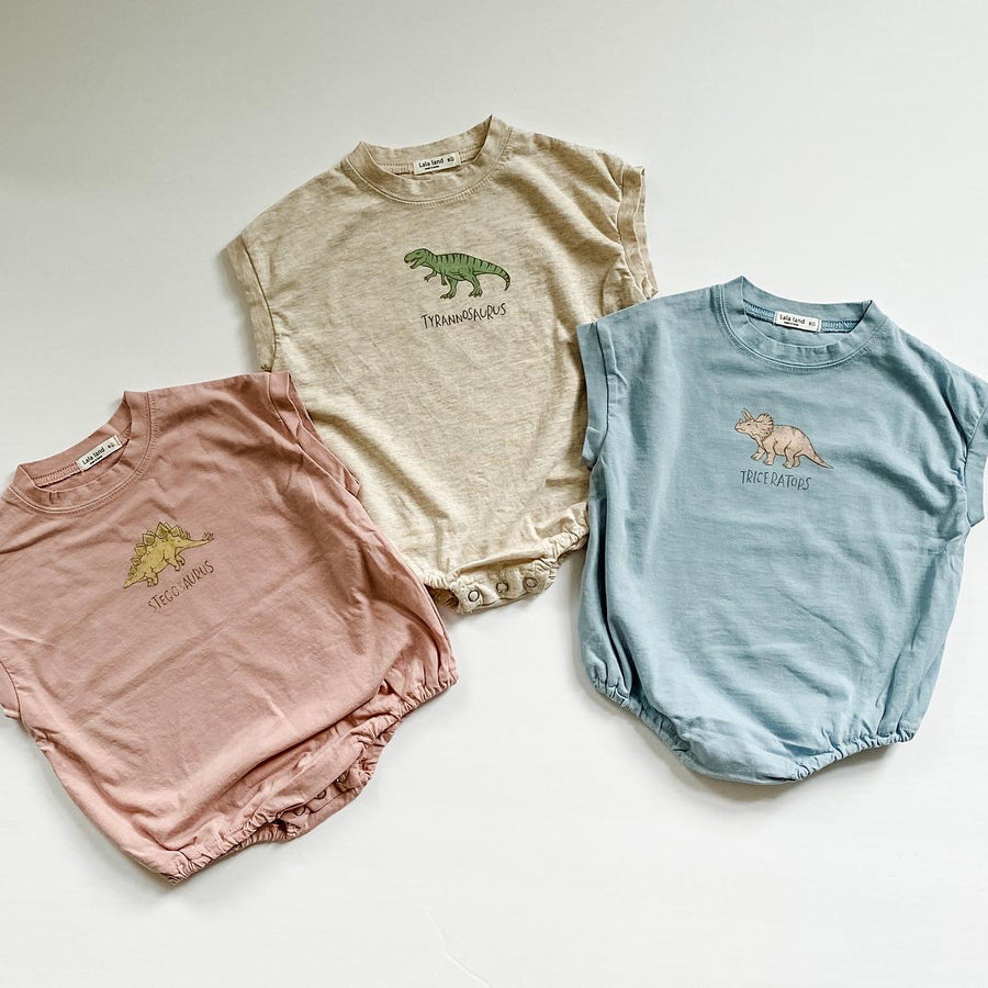 Neutral Dino Romper and Shirt