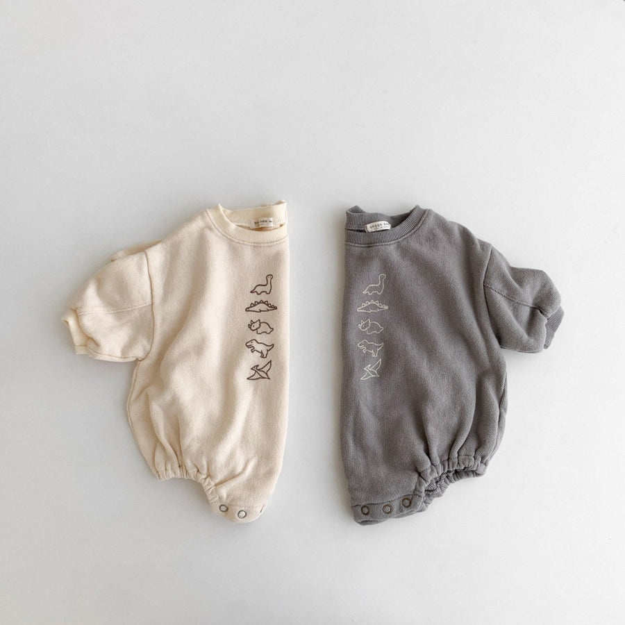 Fall Dino Romper and Sweatshirt